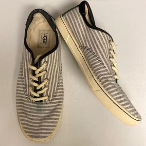 UGG Evera Sneaker Striped Canvas Lace Up Shoes Size 9